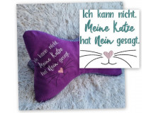 Stickdatei - Spruch "Ich kann nicht. Meine Katze/mein Kater hat Nein gesagt."